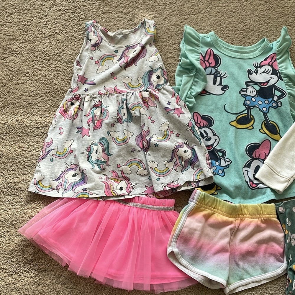 Little Girls Lot Bundle Of 2T Clothing Kids Child Toddler Play Cloths Girly Pink - Picture 2 of 11